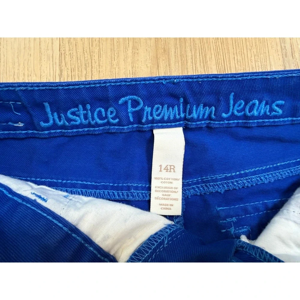 2x Justice Premium Cutoff Jean‎ Shorts Red and Blue size 14R